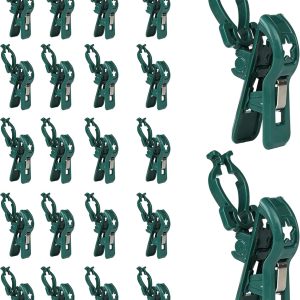 Dazzle Bright C7 C9 Christmas Lights Spring Clips, 100 Pack Universal Holiday Lights Quick Spring Clips, E12, E17 Shatterproof Weatherproof Clips for Outdoor Shingle Gutter Roof Fence