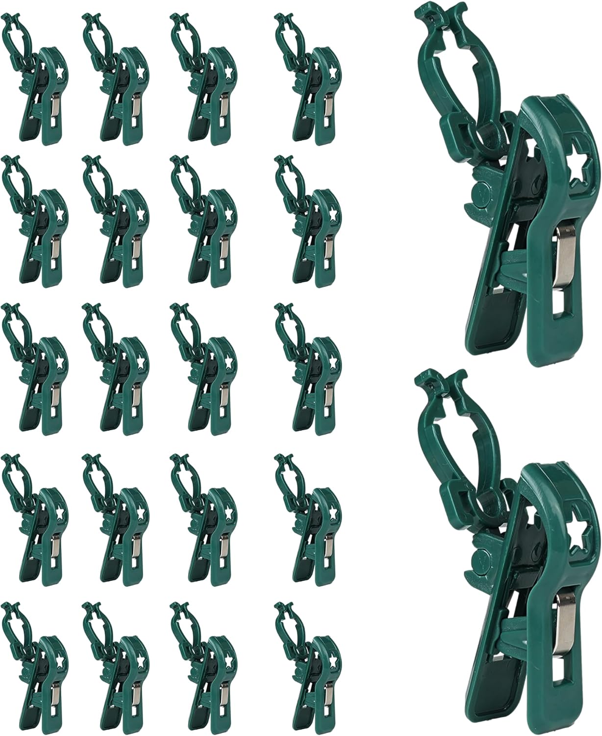 Dazzle Bright C7 C9 Christmas Lights Spring Clips, 100 Pack Universal Holiday Lights Quick Spring Clips, E12, E17 Shatterproof Weatherproof Clips for Outdoor Shingle Gutter Roof Fence